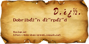 Dobribán Árpád névjegykártya